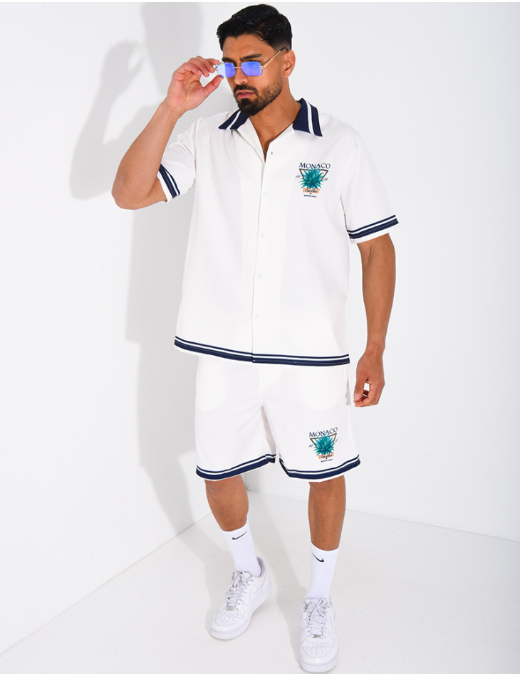 Ensemble short et chemise "Monaco Côte d'Azur"