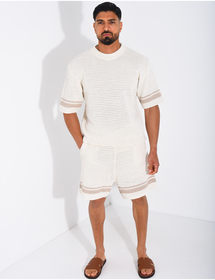Ensemble ajouré short et t-shirt