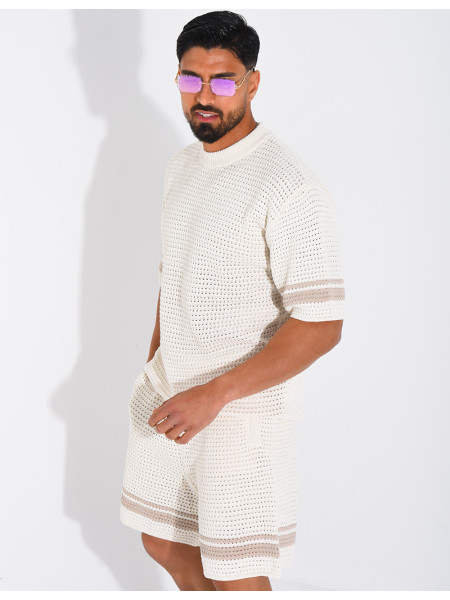 Ensemble ajouré short et t-shirt