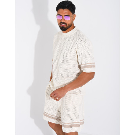 Ensemble ajouré short et t-shirt