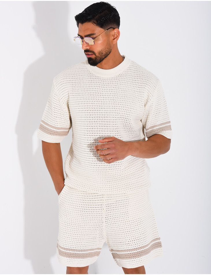 Ensemble ajouré short et t-shirt