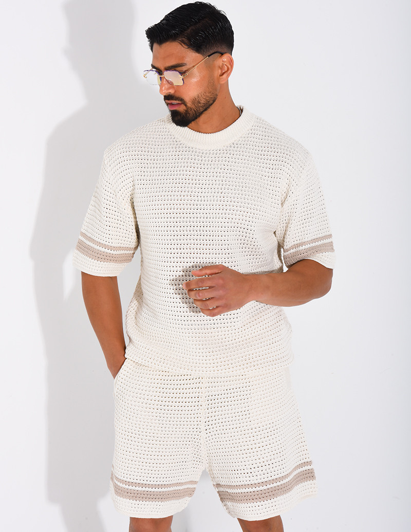 Ensemble ajouré short et...