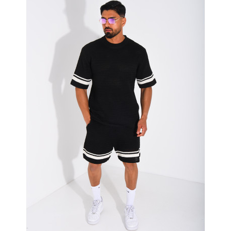 Ensemble ajouré short et t-shirt