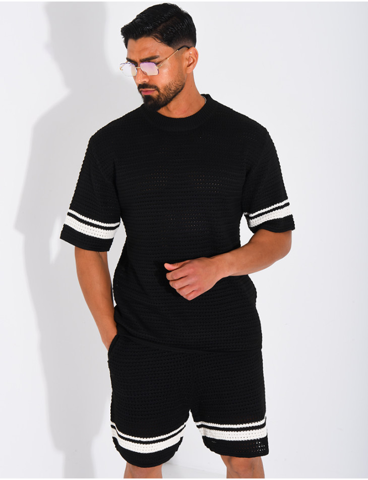 Ensemble ajouré short et t-shirt