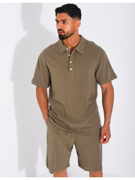 Ensemble en lin short et polo