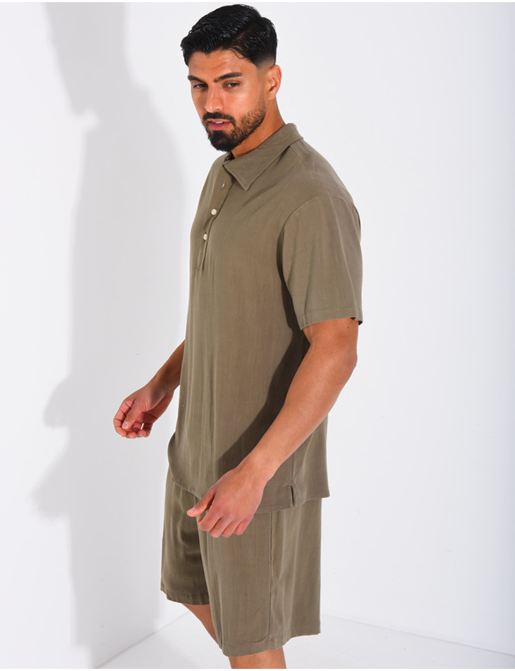 Ensemble en lin short et polo