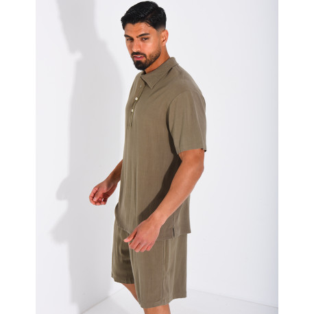 Ensemble en lin short et polo