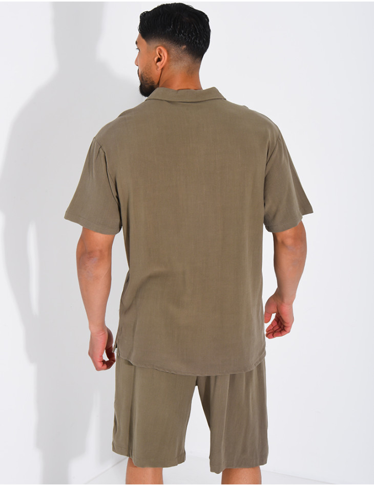 Ensemble en lin short et polo