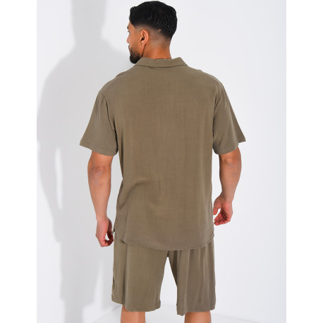 Ensemble en lin short et polo