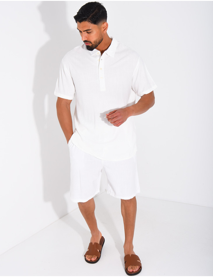 Ensemble en lin short et polo