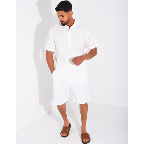 Ensemble en lin short et polo