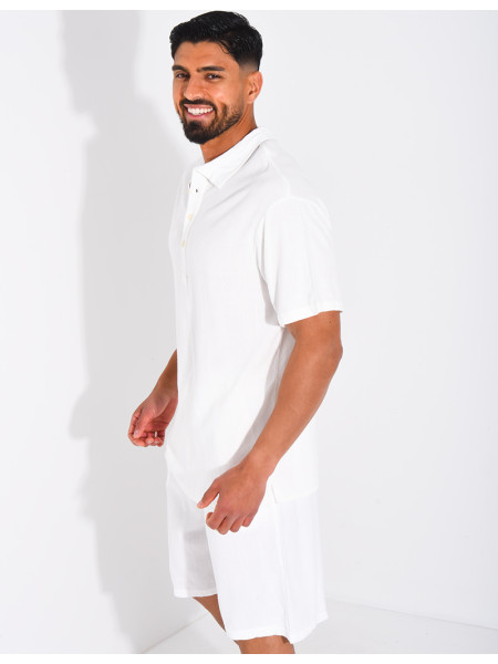 Ensemble en lin short et polo