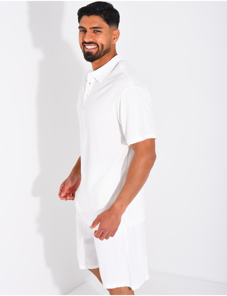 Ensemble en lin short et polo