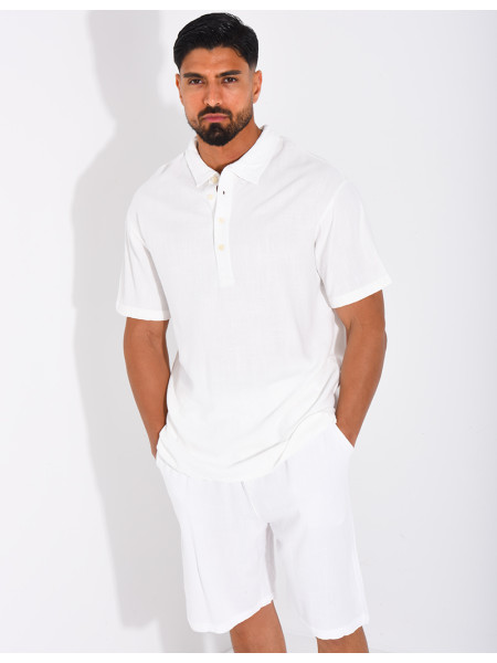 Ensemble en lin short et polo