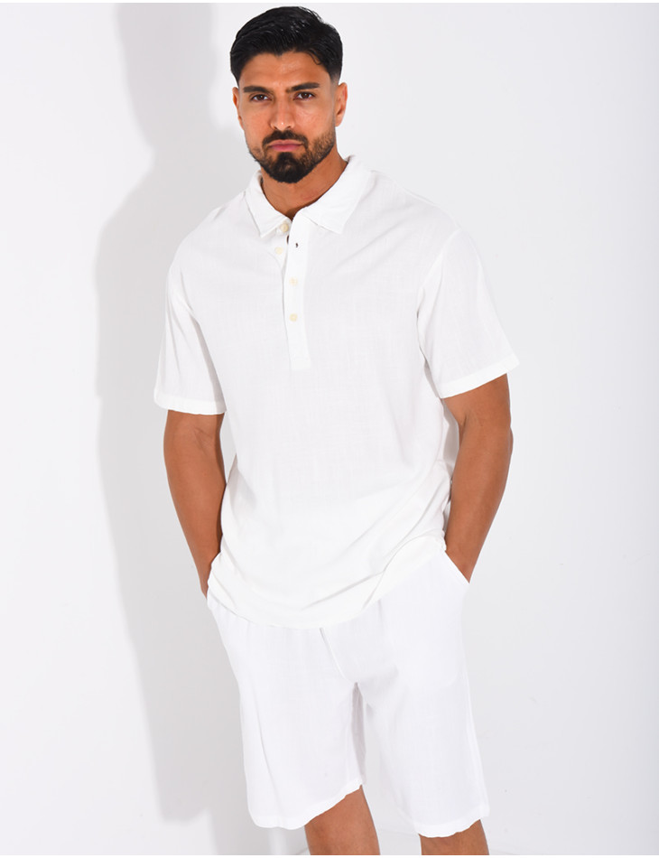 Ensemble en lin short et polo