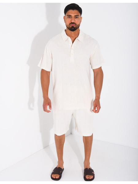 Ensemble en lin short et polo