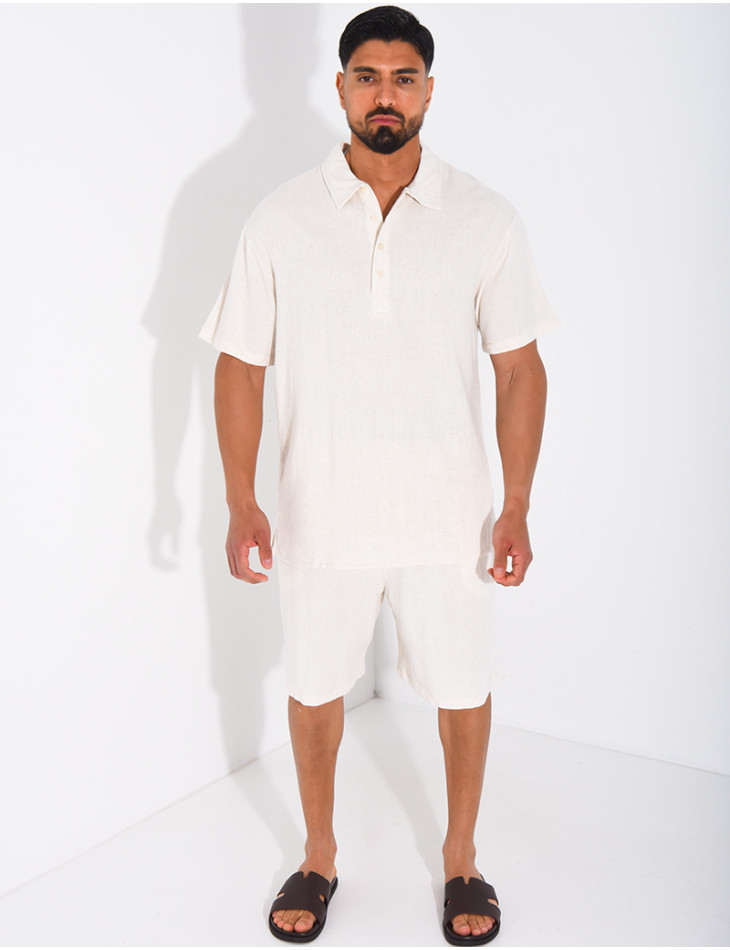 Ensemble en lin short et polo
