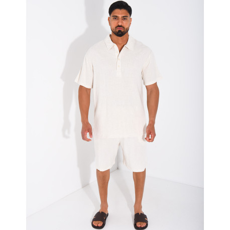 Ensemble en lin short et polo