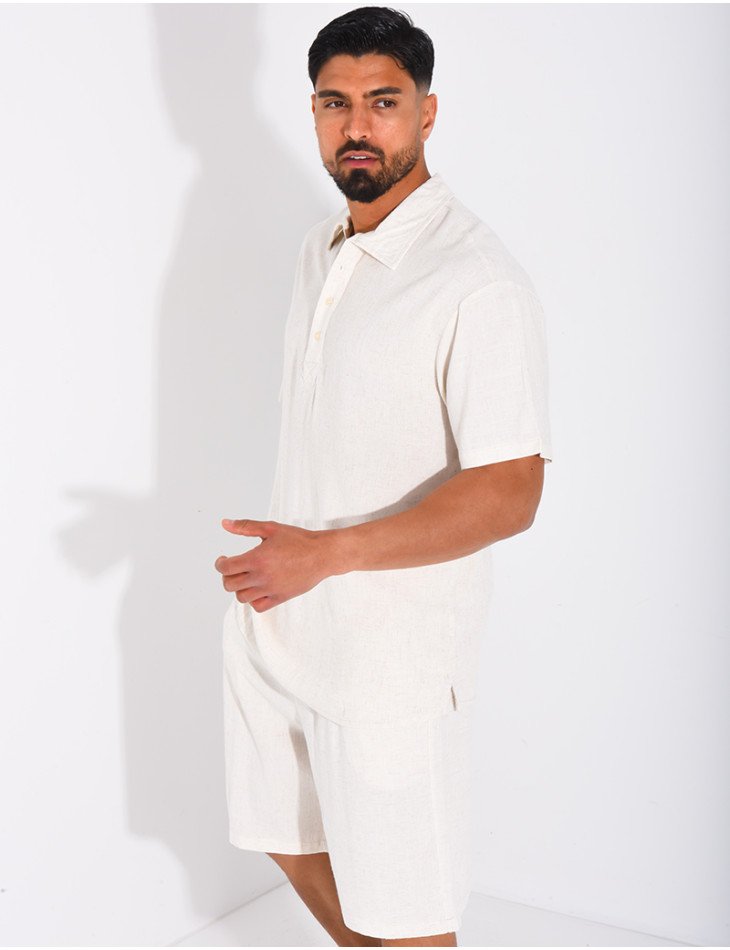 Ensemble en lin short et polo