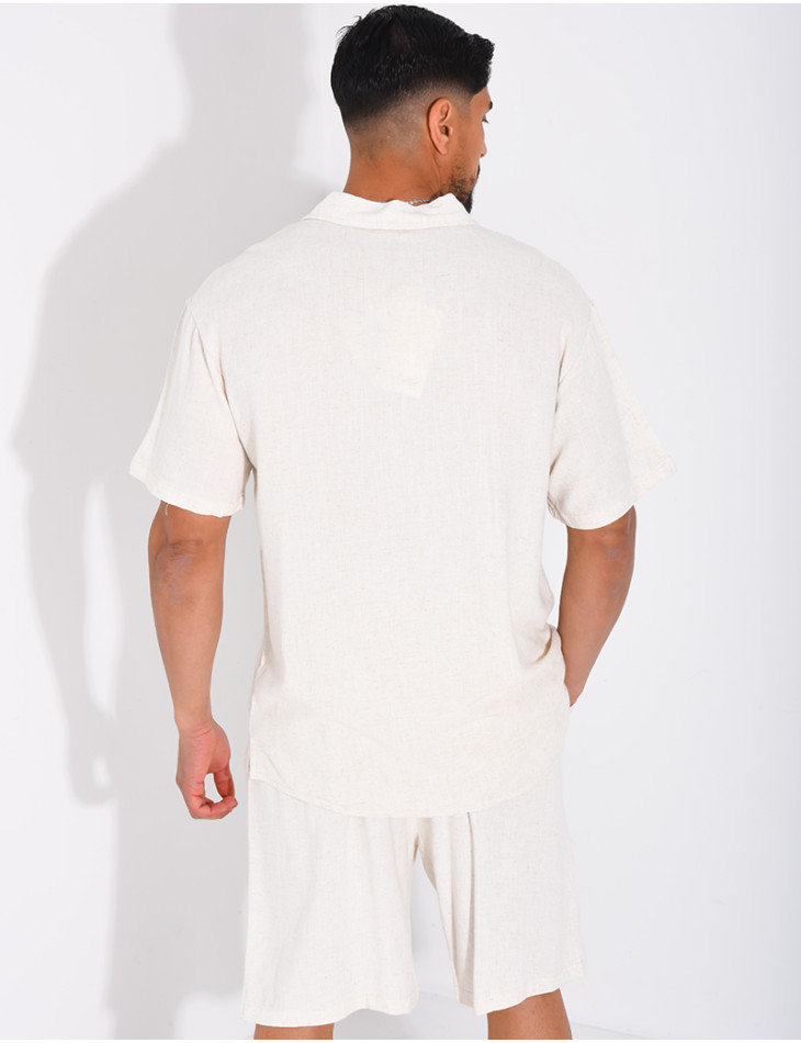 Ensemble en lin short et polo