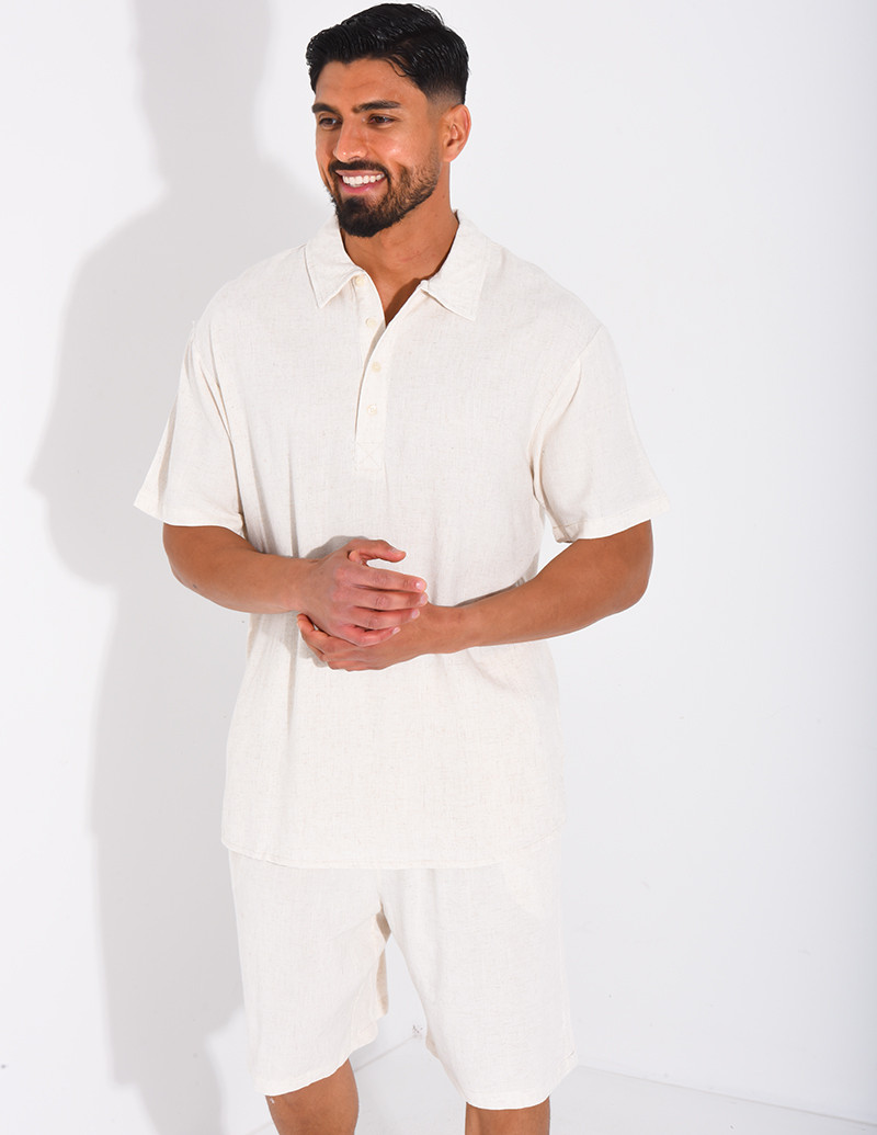 Ensemble en lin short et polo