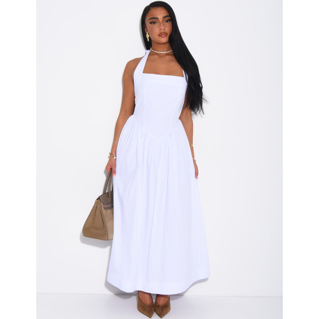 Long flared backless dress