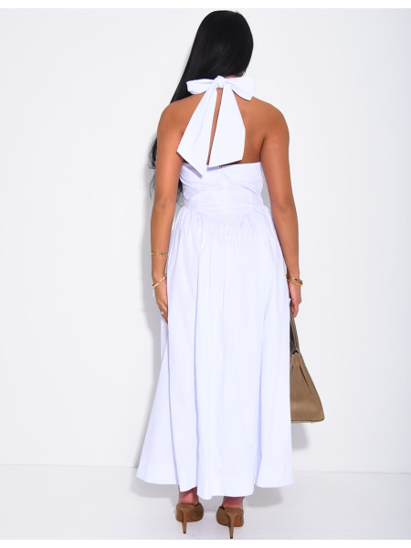 Long flared backless dress