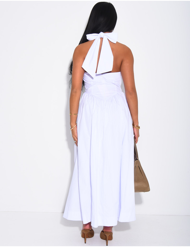 Long flared backless dress