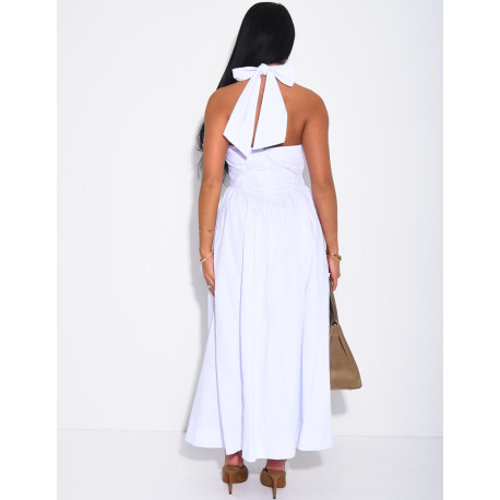 Long flared backless dress
