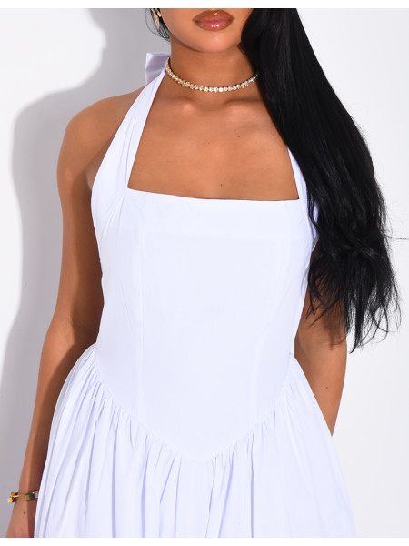 Long flared backless dress