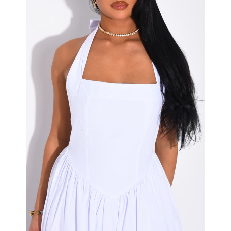 Long flared backless dress