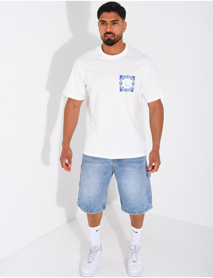 Short en jeans à lanière