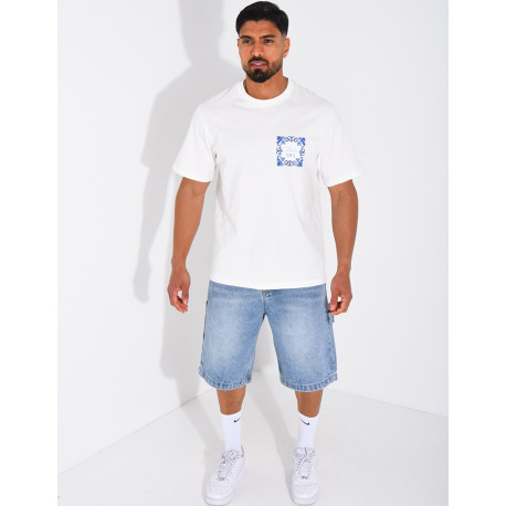 Short en jeans à lanière