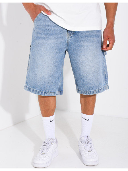 Short en jeans à lanière
