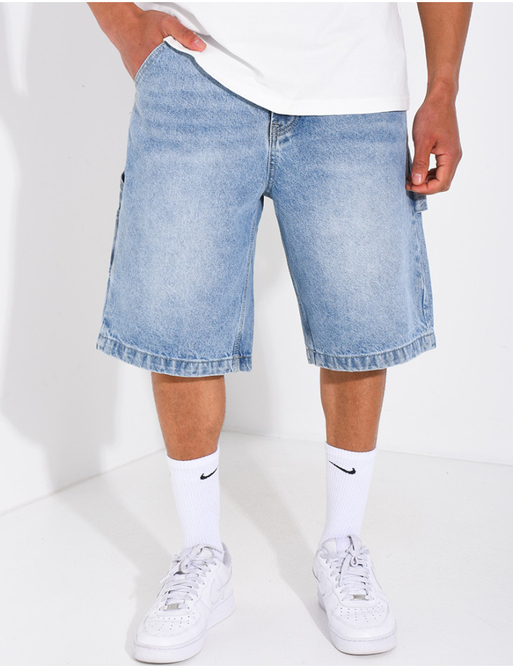 Short en jeans à lanière
