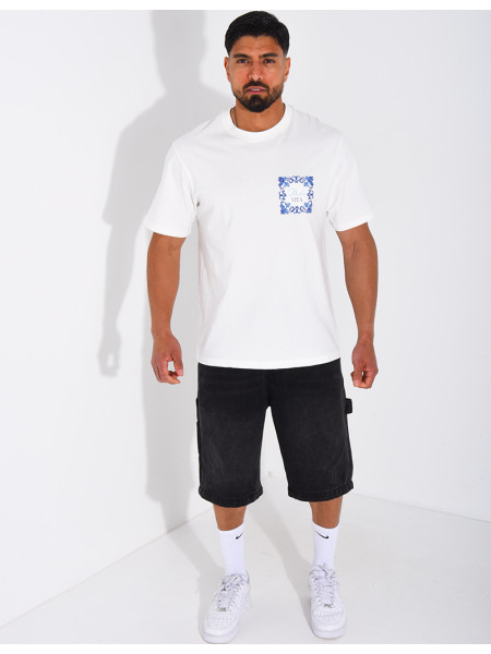 Short en jeans à lanière