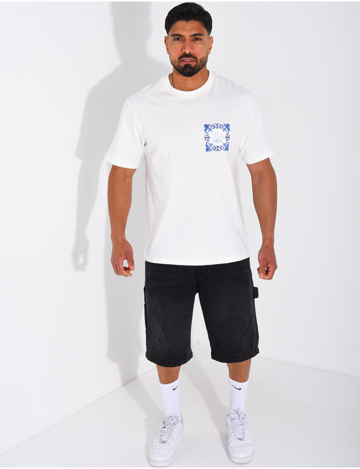 Short en jeans à lanière