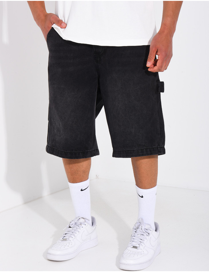 Short en jeans à lanière