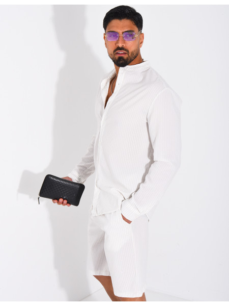 Ensemble short et chemise à rayures