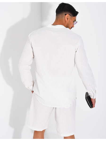 Ensemble short et chemise à rayures