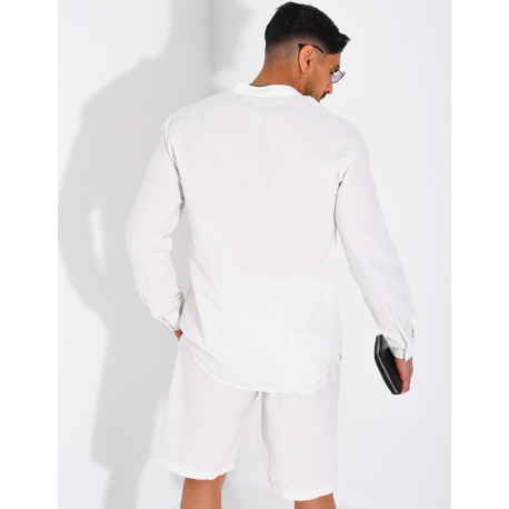 Ensemble short et chemise à rayures