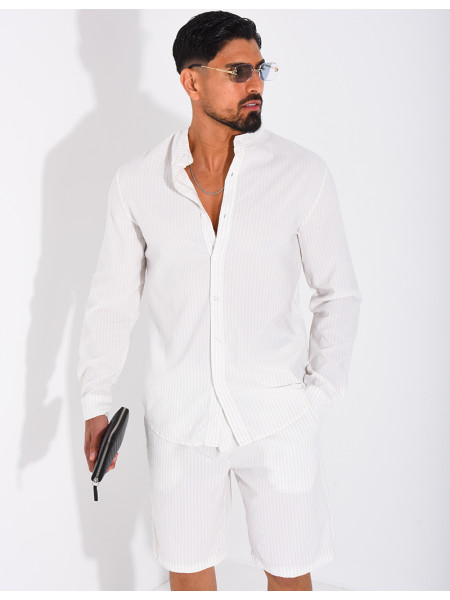 Ensemble short et chemise à rayures