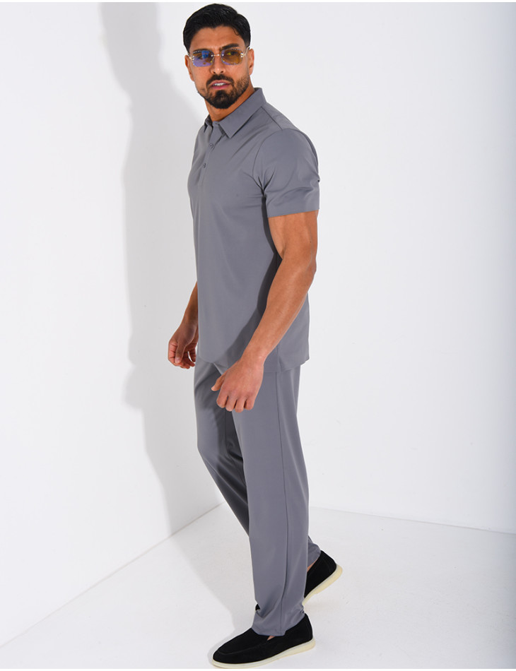 Ensemble fin pantalon et polo manches courtes
