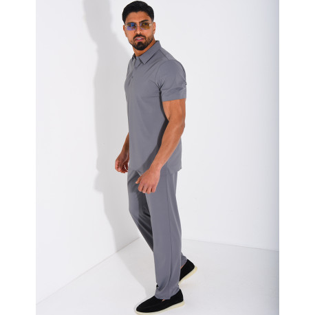 Ensemble fin pantalon et polo manches courtes