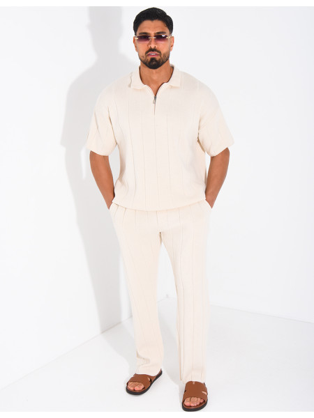Ensemble pantalon et polo zippé