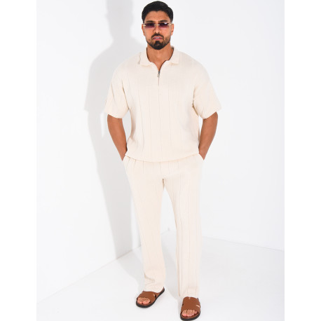 Ensemble pantalon et polo zippé