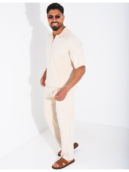 Ensemble pantalon et polo zippé