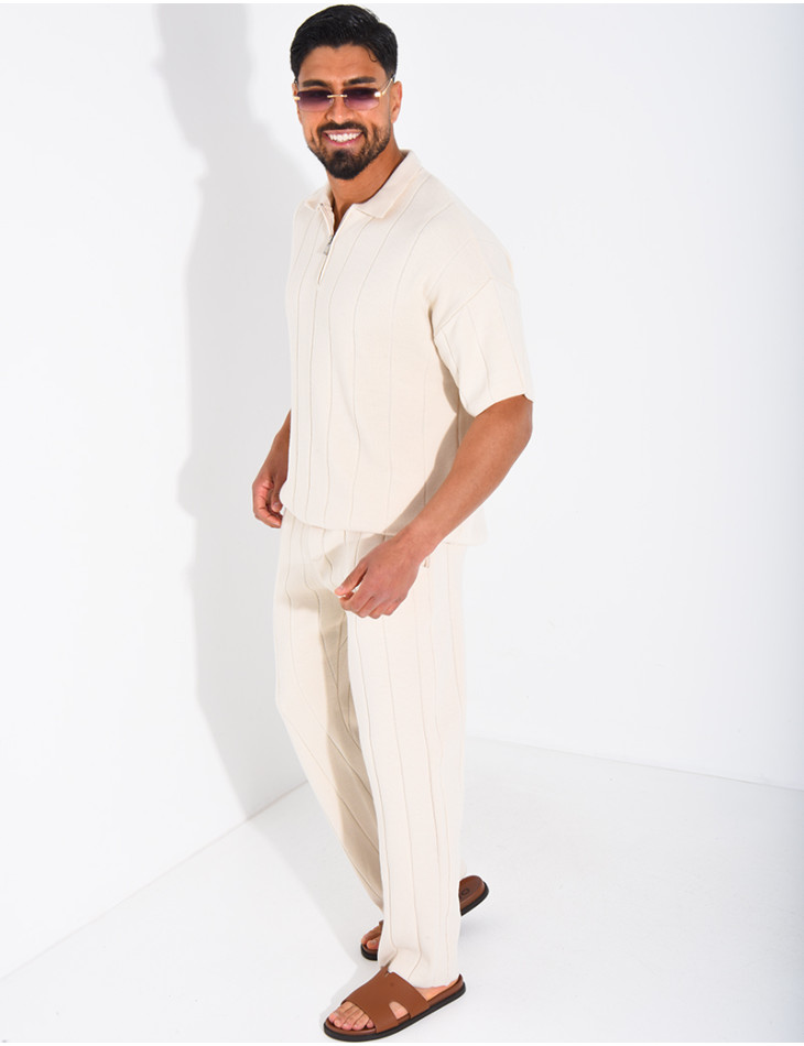 Ensemble pantalon et polo zippé