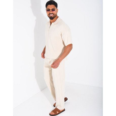 Ensemble pantalon et polo zippé