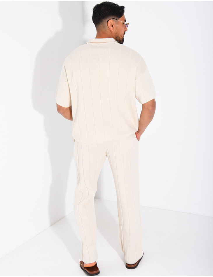 Ensemble pantalon et polo zippé